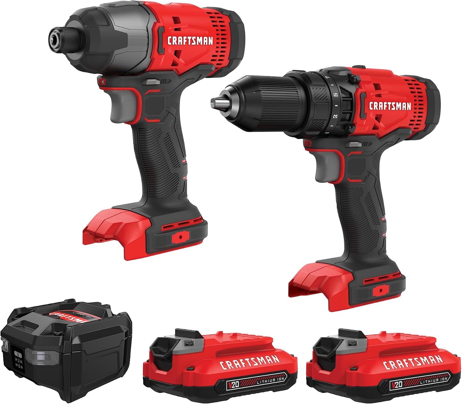 V20 MAX Cordless Drill and Impact Driver, 2 Batteries,