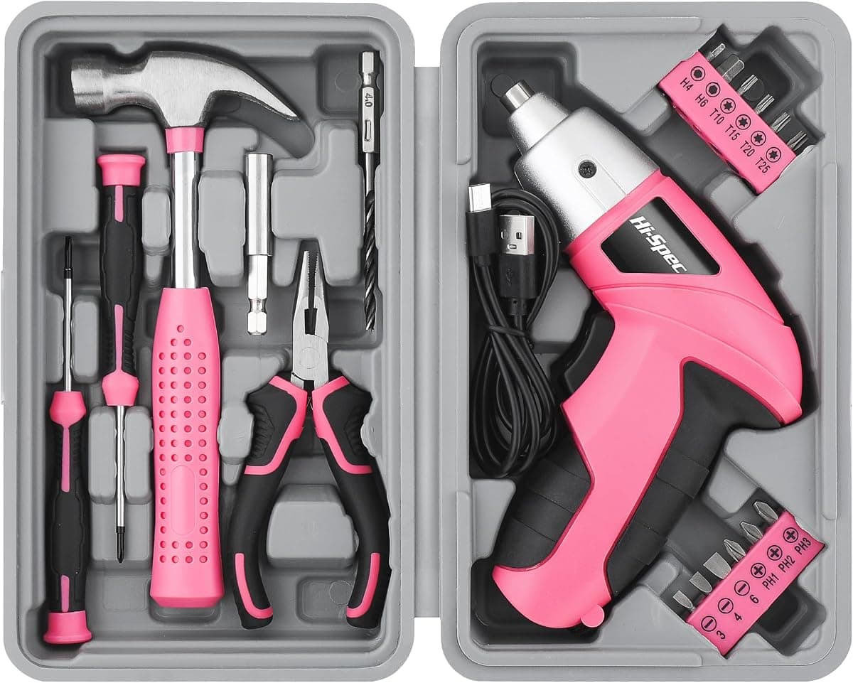 3.6V cordless screwdriver kit with case and accessories